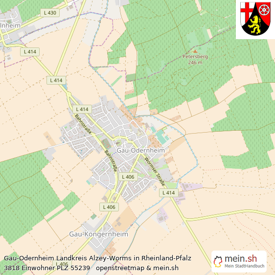 Gau-Odernheim Landstadt Lageplan